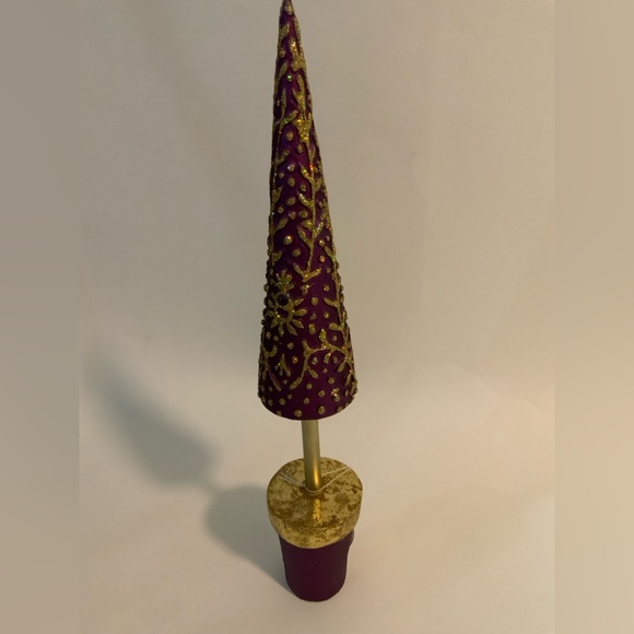 Silvestri Purple and Gold Decorative Cone Trees - Picture 2 of 6